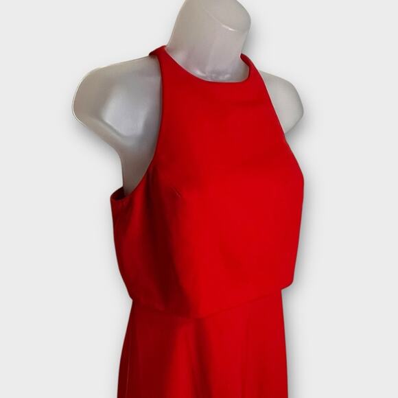 NWT BHLDN Jill Stuart Red Iva Crepe Maxi Formal Dress Size 4 Anthropologie Prom - Picture 3 of 7